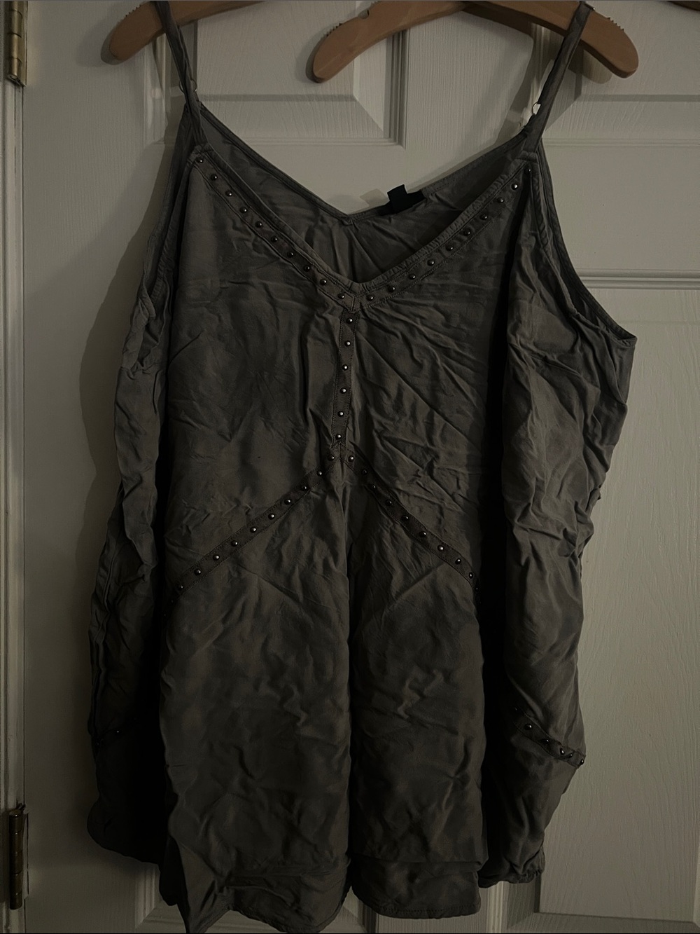 torrid Gray Studded V-Neck Drapey Camisole
